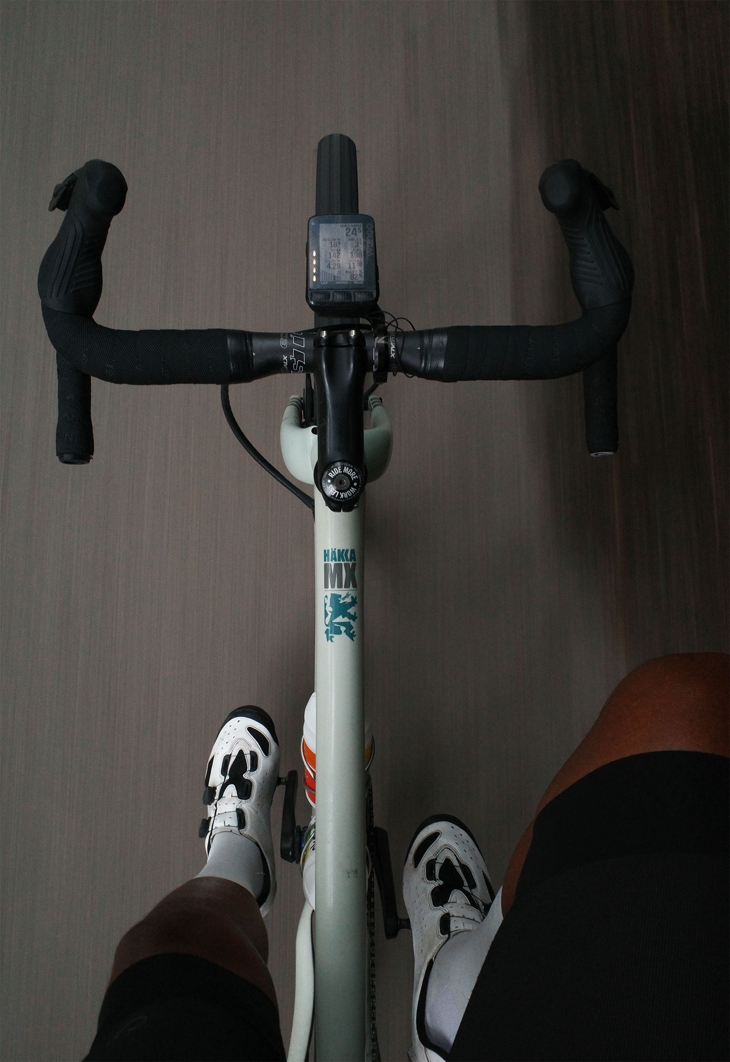 Man riding bike with no hands